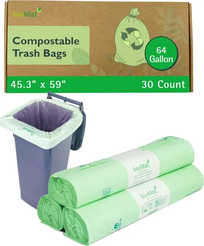 Vista 14 de bioMat Bolsas compostables de desechos de alimentos de 2.6 galones, 125