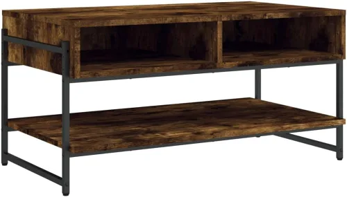 Vista 2 de Coffee Table Smoked Oak 35.4"x19.7"x17.7" Engineered Wood Mesas Para Sala Side Tables Living Room Mesa De Centro Para Sala Mesas De Centro Para Sala