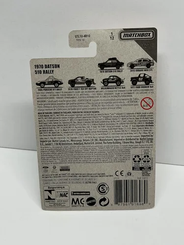 Vista 3 de Matchbox Off Road Rally 2020 1970 DATSUN 510 RALLY fundido a presión 1/12
