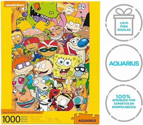 Vista 7 de AQUARIUS Nickelodeon - Rompecabezas de los años 90 (rompecabezas de 1000 piezas) – Mercancía y coleccionables con licencia oficial de Nickelodeon