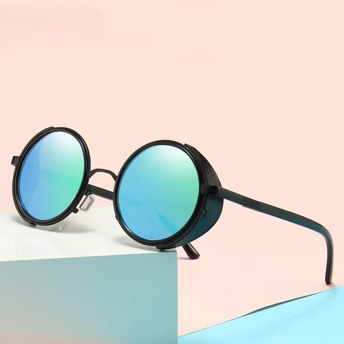 Vista 7 de Dollger Gafas de sol redondas retro vintage Steampunk con marco circular de metal