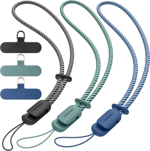 Vista 21 de SURPHY Paquete de 3 correas de muñeca para teléfono con lengüeta de sujeción para teléfono celular, correa para teléfono celular, correa para A