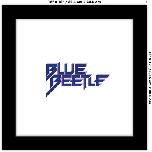 Vista 6 de Trends International Gallery Pops DC Comics Blue Beetle - Póster de pared con logotipo de texto, 12 x 12 pulgadas, versión de marco negro