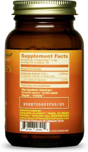 Vista 2 de HEALTHFORCE SUPERFOODS Integrity Extracts Cordyceps - Cápsulas - 90 Cápsulas Veganas