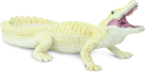 Vista 2 de Safari Ltd. Figura de cocodrilo blanco – Figura realista de vida silvestre pintada a mano de 6 pulgadas – Juguete educativo para niños, niñas