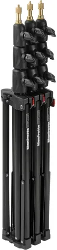 Vista 3 de Manfrotto 1051BAC - Mini soporte compacto de aluminio acolchado de aire de 83 pulgadas con 4 secciones y 3 elevadores, color negro