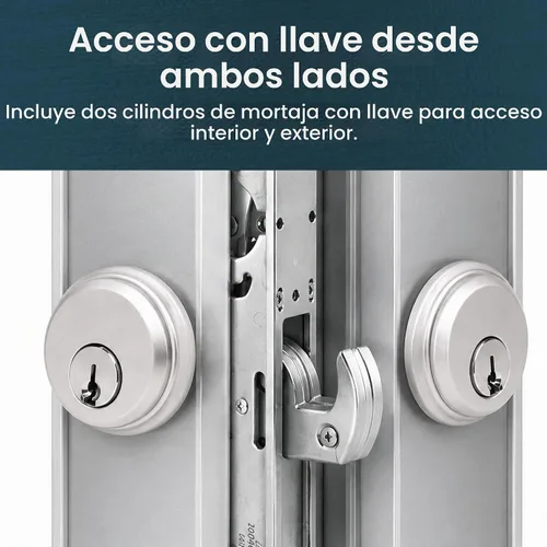 Vista 6 de Pacific Doorware Cerradura de puerta de embutir con gancho con llave