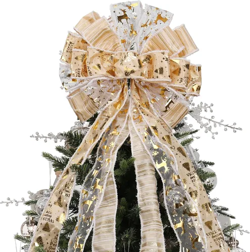Vista 8 de RoseCraft Decoración para Árbol de Navidad, 44 x 12 Pulgadas, Adorno Artificial para Árbol de Navidad, para Familia, Boda, Fiesta de Cumpleaños