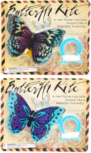 Vista 5 de House of Marbles Mini cometa de mariposa para niños, pequeña cometa voladora de una línea con cuerda de 19.7 pies, juguete colorido para exteriores