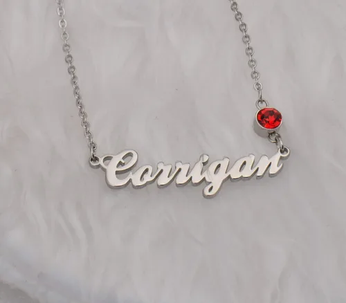 Vista 2 de GR859C Collar personalizado con inicial de piedra natal