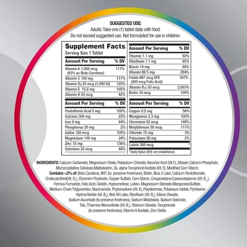 Vista 5 de Silver Women 50 Plus, multivitamínico, minerales, vitaminas y suplementos, vitaminas para el cabello, piel y uñas, vitamina C, suplemento