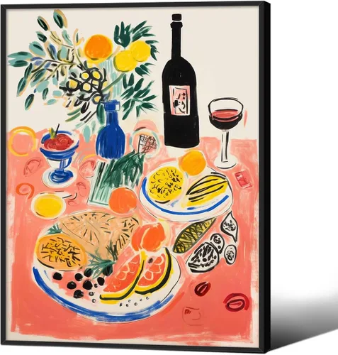 Vista 8 de Póster de pintura al óleo colorida de ventana abierta, arte de pared abstracto impresionista famoso y moderno, impresiones de lienzo estético