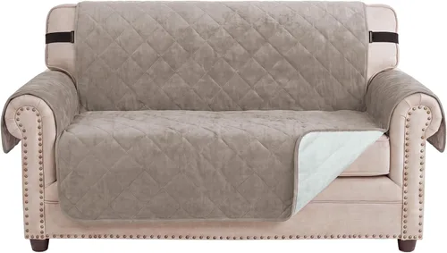 Vista 51 de H.VERSAILTEX Funda reversible para silla, protector de muebles antideslizante, resistente al agua, con correas elásticas de 2 pulgadas
