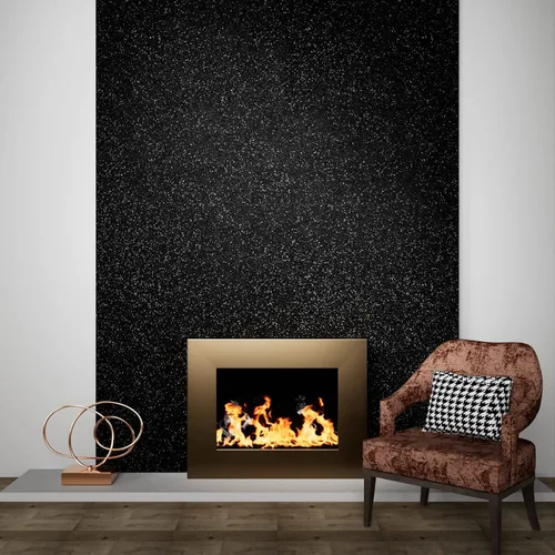 Vista 4 de Stickyart Papel tapiz negro con purpurina de 15.8 x 275.6 pulgadas, papel tapiz autoadhesivo de tela con purpurina extraíble, papel de contacto