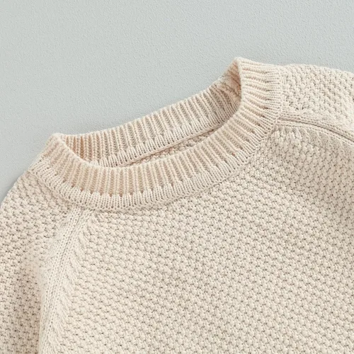 Vista 4 de Suéteres de punto grueso para bebé, niña, niño, sudadera para bebé, linda ropa de otoño e invierno