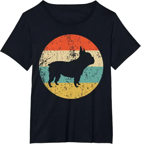 Vista 37 de Camiseta de perro retro de Bulldog Francés Negro