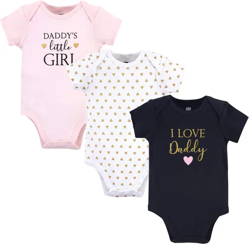 Vista 499 de Hudson Baby baby-girls Cotton Bodysuits 3-pack
