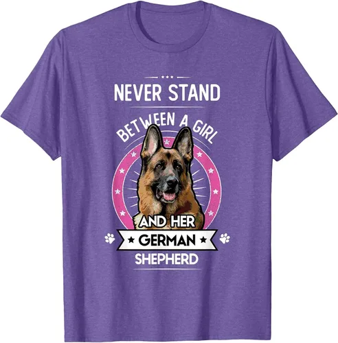 Vista 40 de Never Stand Between A Girl and Her German Shepherd T-Shirt Asphalt Grey