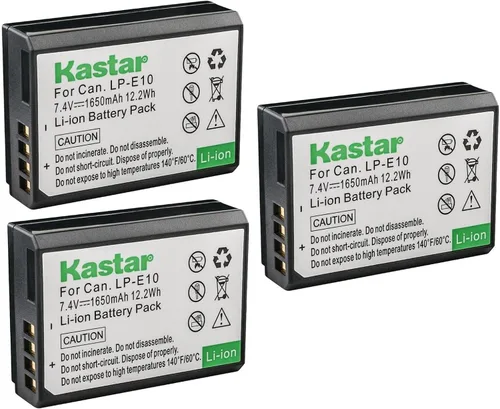 Vista 5 de Kastar Batería (1 unidad) de repuesto para Canon LP-E10, LC-E10 funciona con cámaras réflex digitales Canon EOS Rebel T5, EOS Rebel T3, EOS Kiss