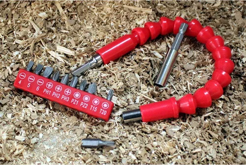 Vista 4 de Destornillador flexible Broca Extensión Rod Hex Sockets Bits Electric Screw Driver Lote Cabeza Flexible Extensión Eje Herramientas de Mano Kit 12