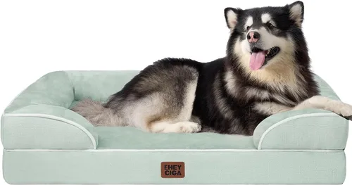Vista 100 de EHEYCIGA – Cama ortopédica impermeable para perros pequeños, de espuma viscoelástica tipo caja de huevos, con bordes elevados y base antideslizante