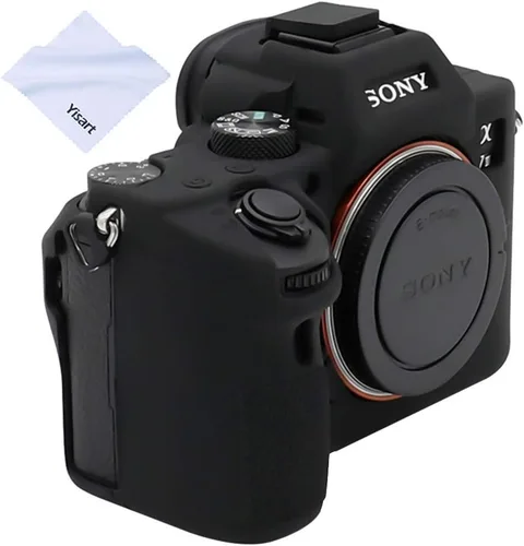 Vista 2 de Funda para Sony A7 iii, funda de goma de silicona profesional cubierta protectora para cámara A7 iii A7r iii a73 a7R 3 + paño de microfibra (negro)