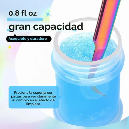 Vista 4 de ACTROL Blue Lash Tweezer Cleanser 0.8 fl oz con bola de esponja para Azul