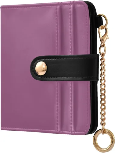 Vista 25 de Sinestour Azalea print Small Wallet for Women RFID Blocking Leather Bifold Small Purse with Zipper Coin Pocket ID Window Card Holder, Compact Credit