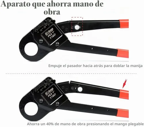 Vista 5 de iCrimp - Herramientas de crimpado PEX de cabeza angulada que funcionan en tubos PEX de 1 pulgada con medidor Go/No-Go que se adapta a todas