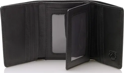 Vista 16 de Stealth Mode cartera de cuero RFID plegable para hombres con soporte para identificación abatible, Negro, Talla única