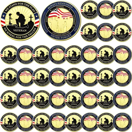 Vista 9 de Landical - Juego de 40 monedas de desafío militar a granel, clásico
