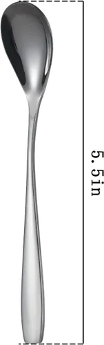 Vista 2 de Cucharas de huevo de acero inoxidable - 5.5 pulgadas juego de 6 para huevos duros suaves
