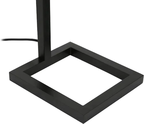Vista 7 de Henn&Hart 68" Traditional 1-Light Floor Lamp with White Fabric Rectangle Shade for Living Room, Bedroom, or Office, Black