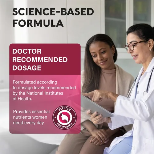Vista 5 de Multivitamínico para mujer - Complejo B Alimentos integrales Apoyo al crecimiento del cabello Digestión y metabolismo Hierro