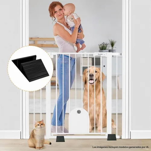 Vista 6 de Pies de soporte para puerta de perro, paquete de 6 estabilizadores triangulares de plástico para puertas independientes de mascotas, accesorios