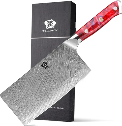 Vista 10 de WILDMOK Cuchillo deshuesador japonés de Damasco de 7 pulgadas, grado profesional, mango de espiga completa de resina