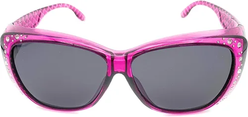 Vista 6 de The Starlet - Gafas de sol rectangulares ovaladas con diamantes de imitación de mariposa y ajuste de 2.165 in