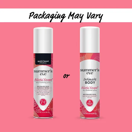 Vista 2 de Summer's Eve Spray femenino refrescante diario, Blissful Escape, 2 onzas