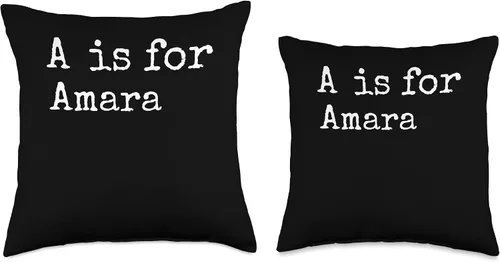 Vista 3 de Name Amara Classroom Daughter Custom School Kids Almohada personalizada A is for Amara Name Student Kindergarten, 16 x 16 pulgadas, multicolor