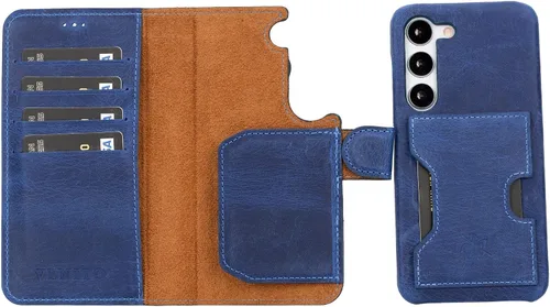 Vista 86 de Venito Florence - Funda de piel compatible con Samsung Galaxy S9, extra segura con bloqueo RFID, cartera desmontable para teléfono (gris decolorado)