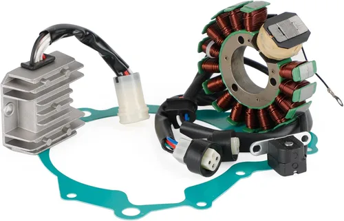 Vista 4 de Estator de bobina Magneto + regulador de voltaje + junta de montaje para Yamaha YFM225 Moto-4 1986-1988, YFM250 Moto-4 1989-1991