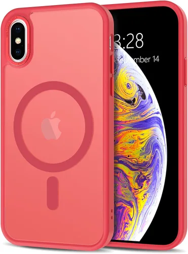 Vista 95 de Anuck - Funda magnética para iPhone 11 compatible con MagSafe, carcasa trasera mate translúcida dura, borde de TPU, delgada, resistente a impactos