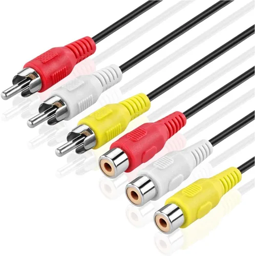 Vista 2 de Blacell 10ft 3RCA macho a hembra Audio Compuesto extensión Video Cable DVD