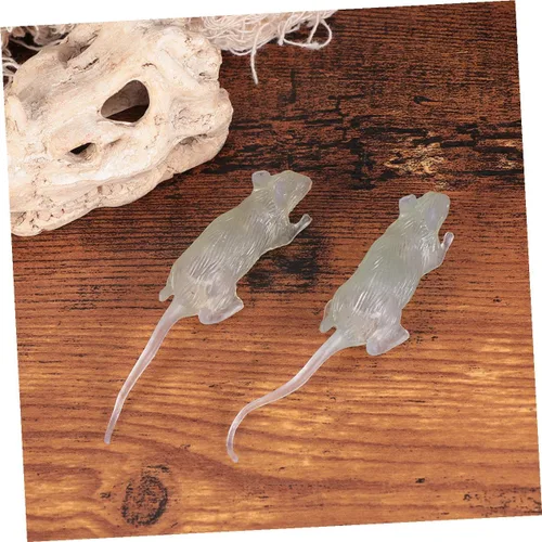 Vista 8 de 20 piezas de accesorios de ratón falsos luminosos para Halloween, decoración espeluznante ligera y espeluznante para fiestas de casa embrujada