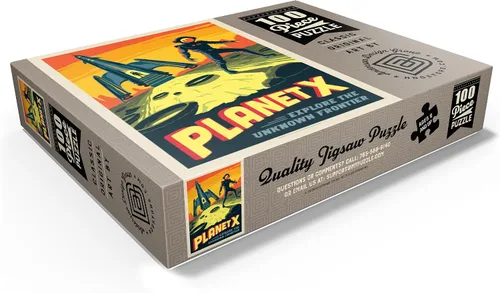 Vista 3 de MyPuzzle Planet X, póster vintage, rompecabezas prémium de 100 piezas para adultos