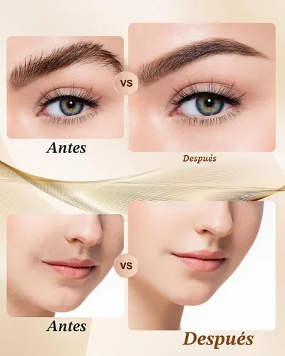 Vista 7 de Depiladora y Recortador de Cejas para Mujeres: Afeitadora Facial Recargable 2 en 1 y Navaja para Cejas - Dispositivo Eléctrico Indoloro para Depilar