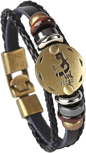 Vista 60 de Hamoery Pulsera de cuero de aleación punk para Constellation trenzada pulsera pulsera brazalete
