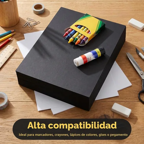 Vista 4 de Papel de construcción negro, 100 hojas, 9 x 12 pulgadas, 80 GSM, papel