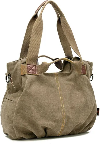 Vista 5 de Mily Bolso de mano de lona para mujer Hobo bolso de mano casual cremallera
