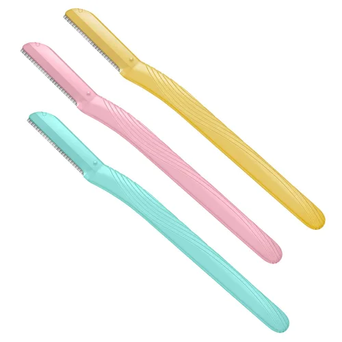 Vista 2 de Amazon Basics - Herramienta multiusos de limpieza de cejas y afeitadora facial para mujer, incluye cubierta de cuchilla, multicolor, 3